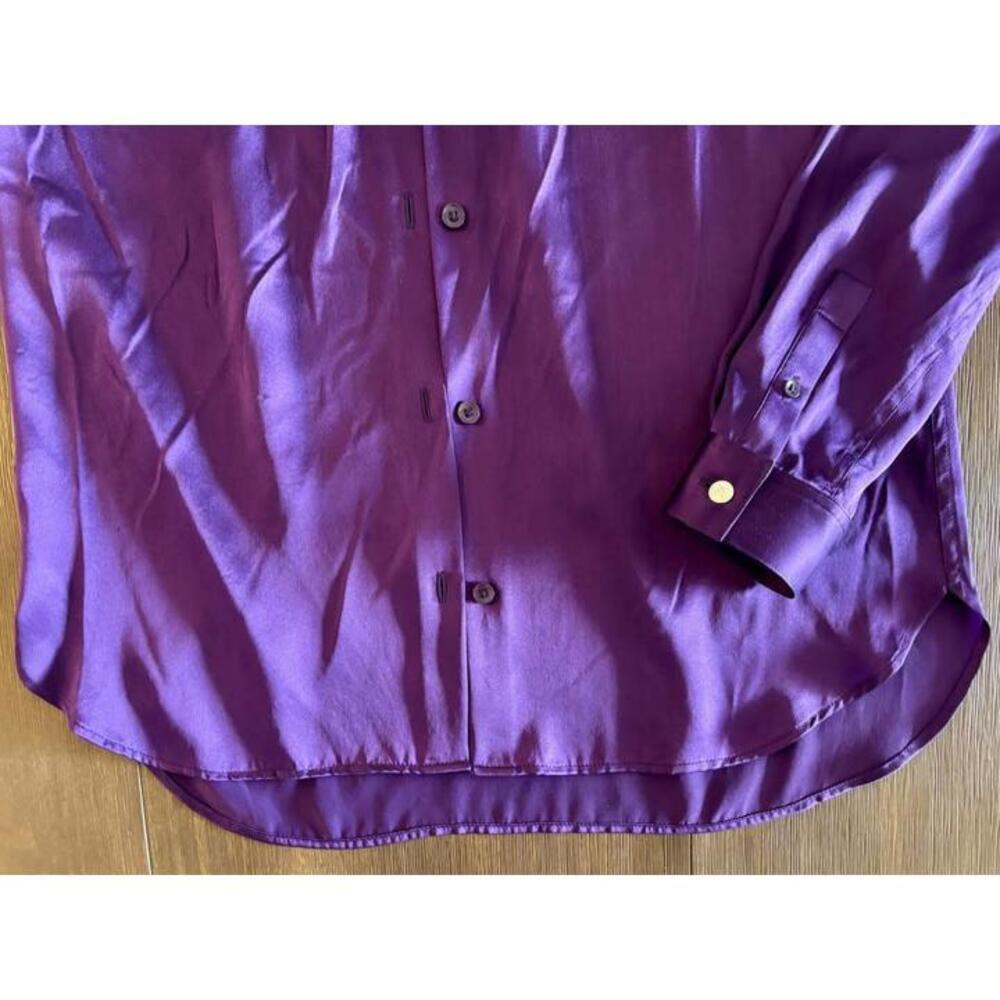 Women’s Silk Button-Up Shirt The Kooples Purple Size EU 1 (US XS/S) - Picture 6 of 11